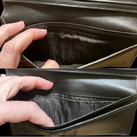 Gucci Canvas Monogram & Leather Snap Wallet with Black & Silver Crossbody Chain - Picture 15 of 16